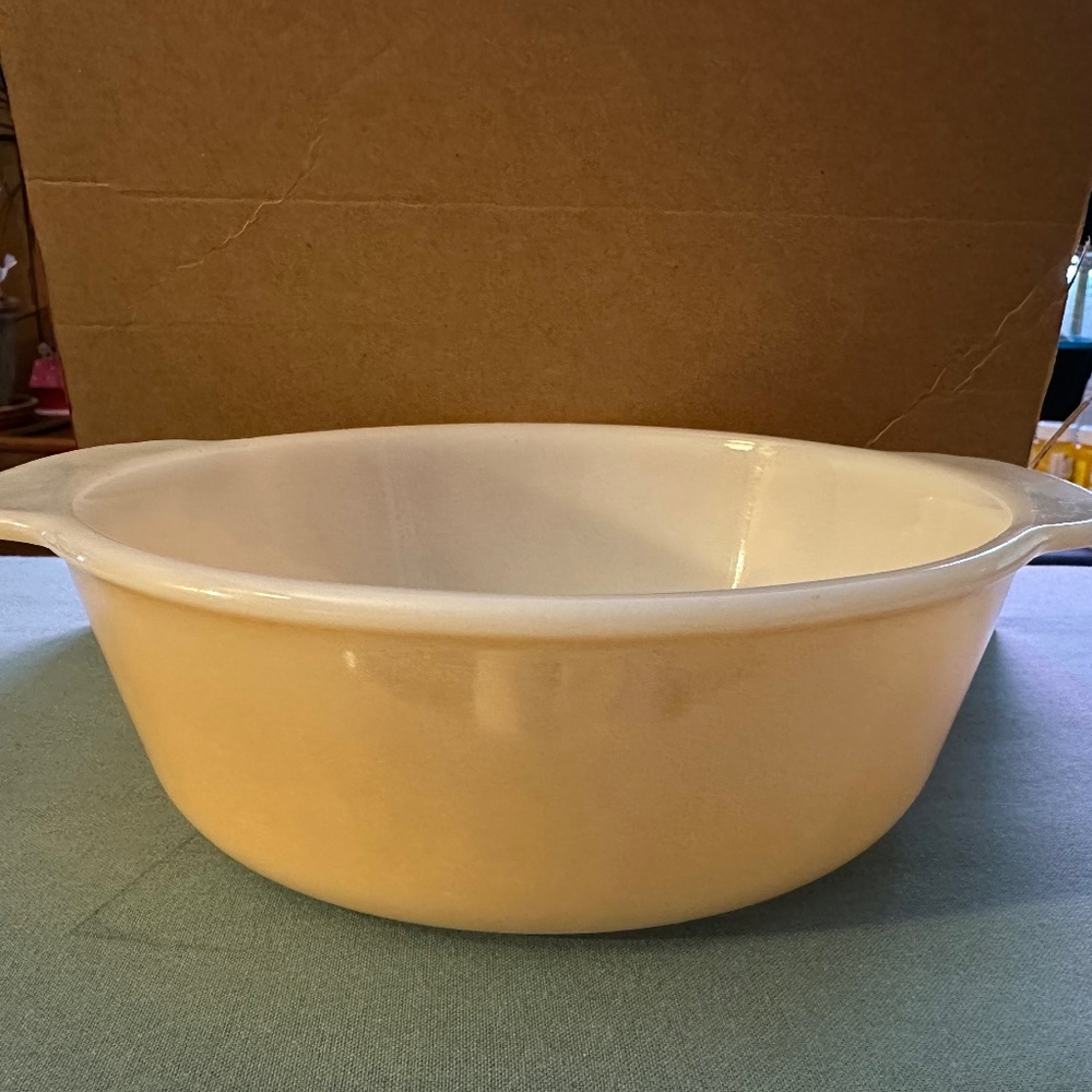 Vintage Fire King 8" Peach Luster Casserole Dish